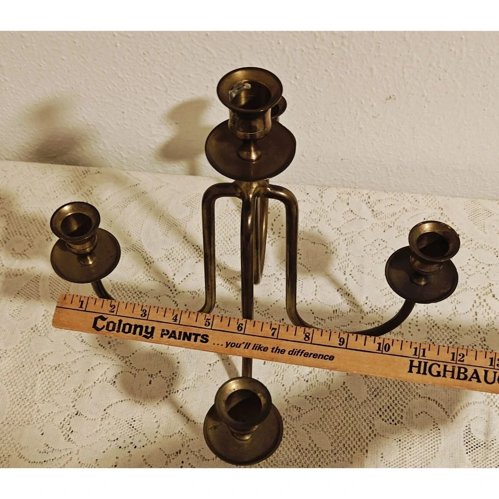 Vintage brass 5 Arm Candelabra Scandinavian Style